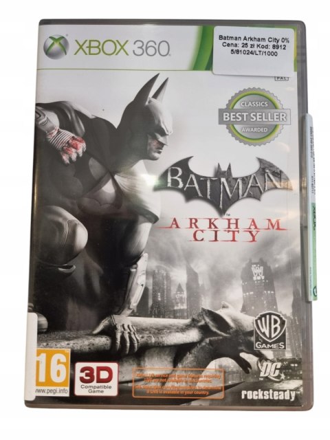 BATMAN ARKHAM CITY Microsoft Xbox 360 Gra na Płycie BATMAN ARKHAM CITY Microsoft Xbox 360 Gra na Płycie