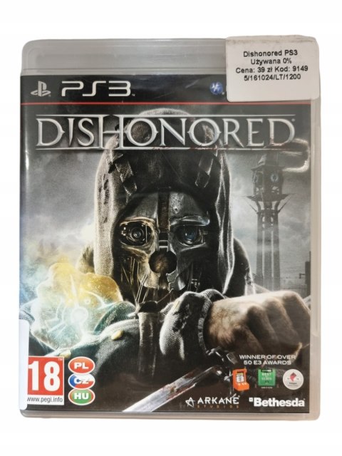 Dishonored PS3 PlayStation 3 Gra na Płycie Dishonored PS3 PlayStation 3 Gra na Płycie