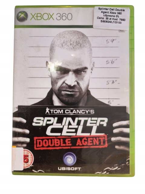 Tom Clancy's Splinter Cell Double Agent Microsoft Xbox 360 Gra na Płycie Tom Clancy's Splinter Cell Double Agent Microsoft Xbox 360 Gra na Płycie
