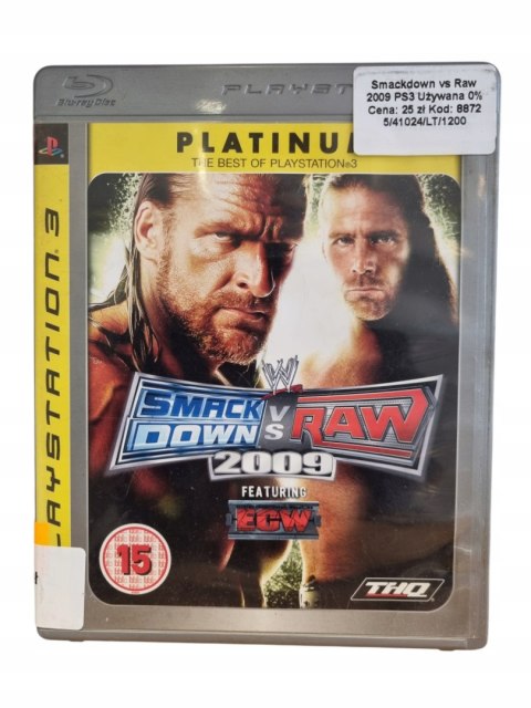 WWE SMACKDOWN VS. RAW 2009 Sony PlayStation 3 Gra na Płycie WWE SMACKDOWN VS. RAW 2009 Sony PlayStation 3 Gra na Płycie