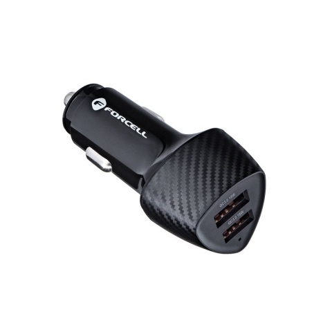 Ładowarka samochodowa Forcell F-Energy Carbon 2 x USB A QC3.0 3A 36W CC50-2A czarna