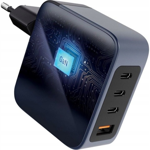 Ładowarka sieciowa do telefonu Forcell F-Energy GaN 3 x USB C + USB A QC4.0 PD 5A 100W VT-46 szara