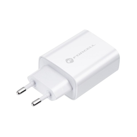 Ładowarka sieciowa do telefonu Forcell F-Energy USB C QC4.0 PD 3A 20W + kabel USB C do Lightning TFK-TC-20WPD biała