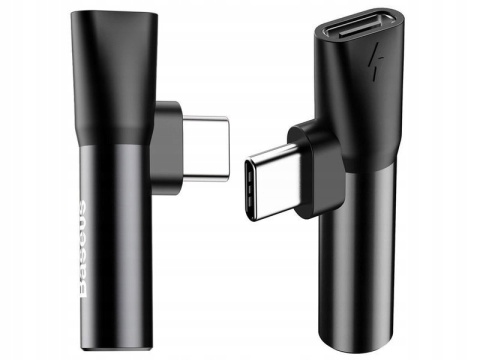 Baseus adapter L41 USB-C do USB-C - jack 3,5 mm czarny