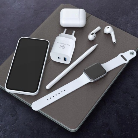 Ładowarka sieciowa USB-C USB-A 3mk Hyper GaN Charger 33W White