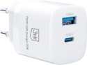 Ładowarka sieciowa USB-C USB-A 3mk Hyper GaN Charger 33W White