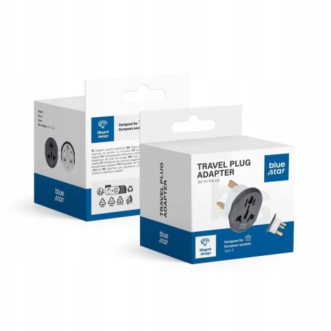 ADAPTER PODRÓŻNY GNIAZDKA EU-UK PL ANGLIA MALTA CYPR DUBAJ KATAR EMIRATY