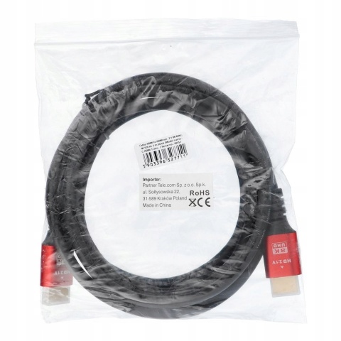 Kabel HDMI 2.1 8K 60Hz / 4K 120Hz - Ultra High Speed, HDR, eARC, VRR, 48Gbps 2 m czarny