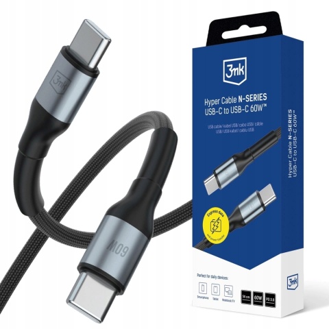 Kabel USB C - USB C 60W 50cm 3MK Hyper Cable N-Series