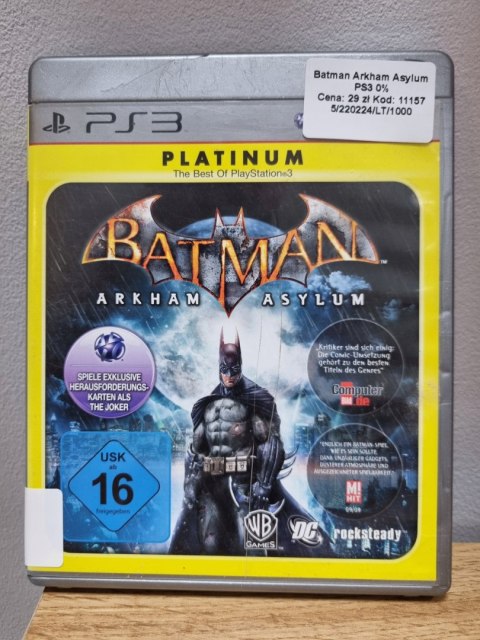 BATMAN ARKHAM ASYLUM PS3 Playstation 3 Używana BATMAN ARKHAM ASYLUM PS3 Playstation 3 Używana