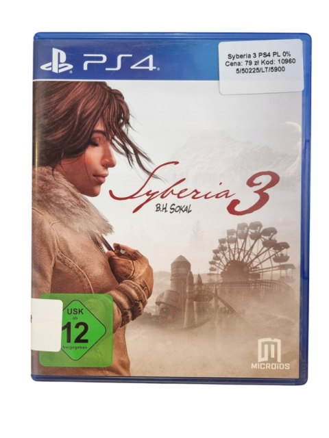 Syberia 3 PS4 Używana Syberia 3 PS4 Używana