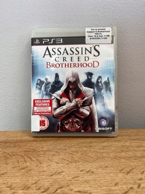 Gra Assassin's Creed Brotherhood Playstation 3 PS3 Używana Gra Assassin's Creed Brotherhood Playstation 3 PS3 Używana