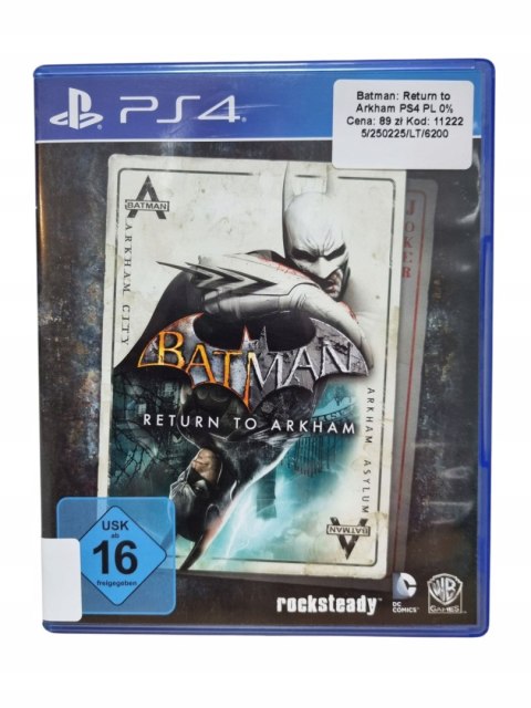Batman Return to Arkham PS4 PlayStation 4 Używana Batman Return to Arkham PS4 PlayStation 4 Używana