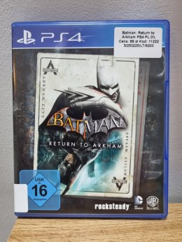 Batman Return to Arkham PS4 PlayStation 4 Używana