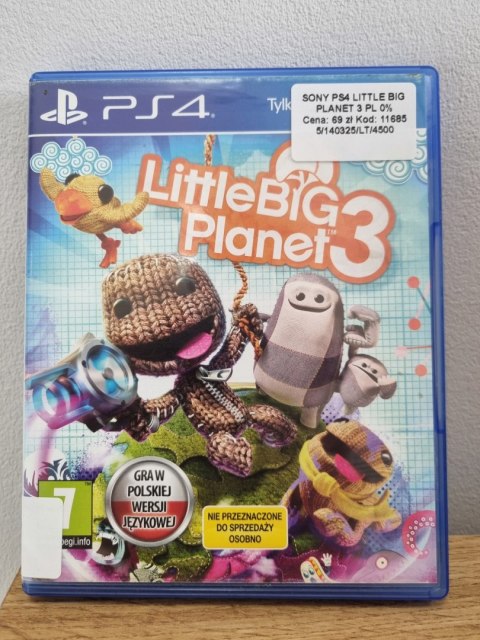 LITTLE BIG PLANET 3 Playstation 4 PS4 Używana LITTLE BIG PLANET 3 Playstation 4 PS4 Używana