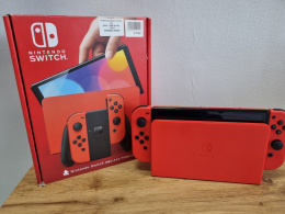 Nintendo Switch OLED Mario Edition + Karta pamięci 128 GB | W pudełku | Używany