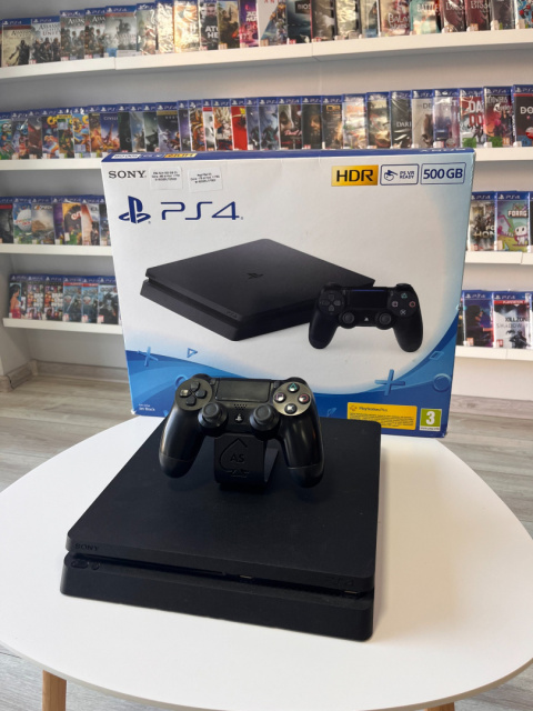 Playstation 4 Slim 500 GB + Oryginalny Pad Dualshock PS4 | Używana Playstation 4 Slim 500 GB + Oryginalny Pad Dualshock PS4 | Używana