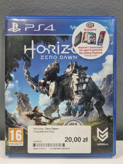 Horizon: Zero Dawn Playstation 4 PS4 Używana Horizon: Zero Dawn Playstation 4 PS4 Używana