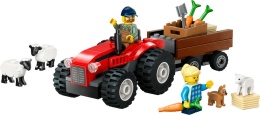 LEGO CITY Czerwony traktor z przyczepą i owcą 60461