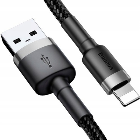 Baseus kabel Cafule USB - Lightning 0,5 m 2,4A szaro-czarny