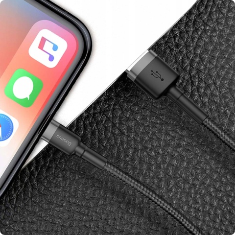 Baseus kabel Cafule USB - Lightning 0,5 m 2,4A szaro-czarny