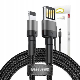 Baseus kabel Cafule USB - Lightning 1,0 m 2,4A szaro-czarny dwustronne USB