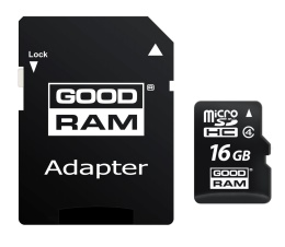 GOODRAM karta pamięci microSD 16GB 100MB/s class 10 UHS I z adapterem SD