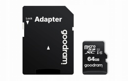 GOODRAM karta pamięci microSD 64GB 100MB/s class 10 UHS I z adapterem SD